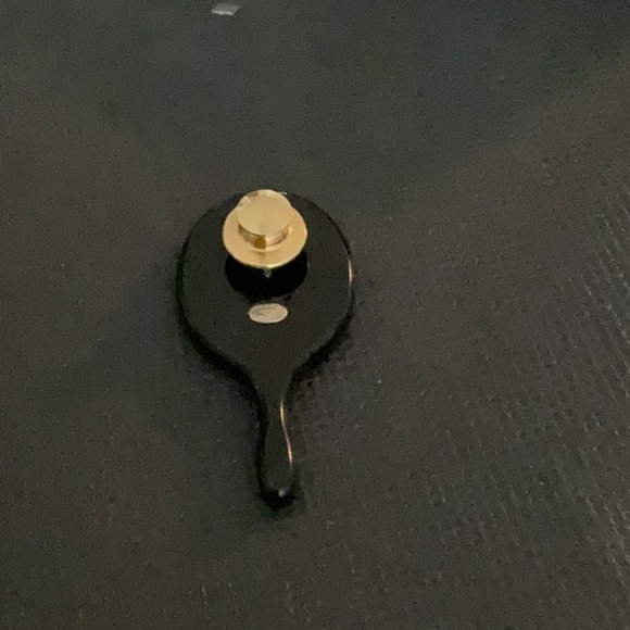 Vintage Chanel Black CC Crystal Mirror Pin - Picture 6 of 9